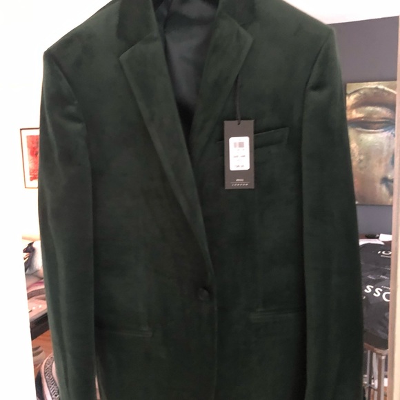 Moss London Skinny Fit Velvet Dress Blazer - Picture 7 of 8